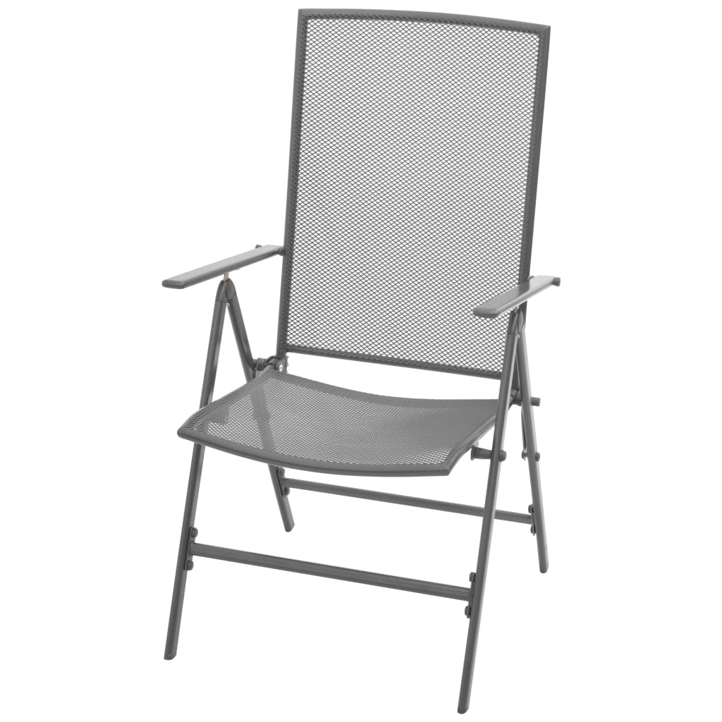 Chaises de jardin empilables 2 pcs gris acier