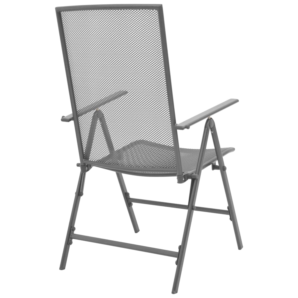 Chaises de jardin empilables 2 pcs gris acier