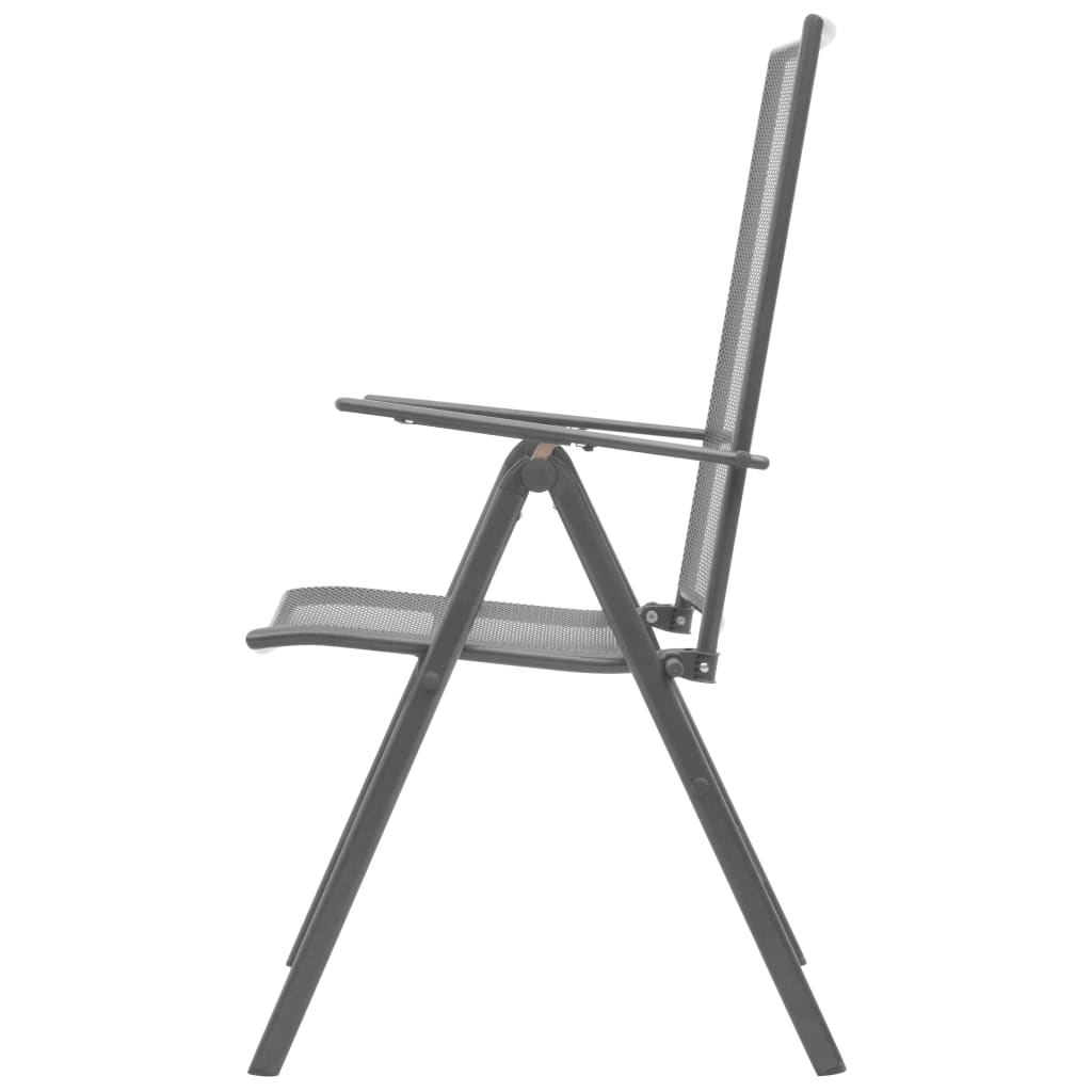 Chaises de jardin empilables 2 pcs gris acier