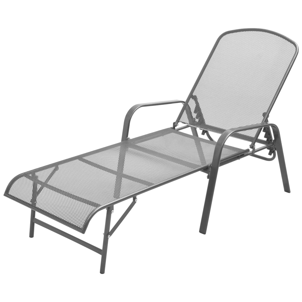 Chaise longue en acier anthracite