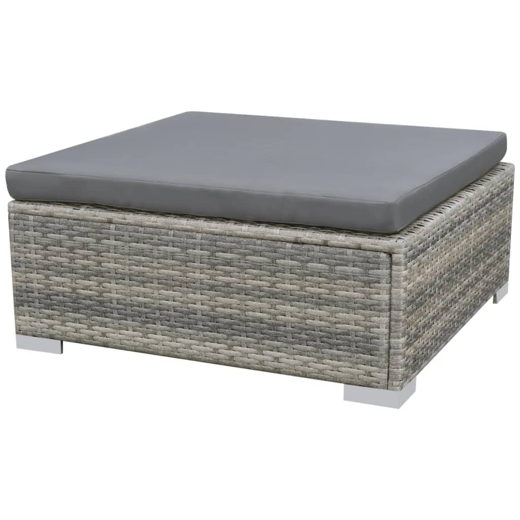 10-delige Loungeset met kussens poly rattan