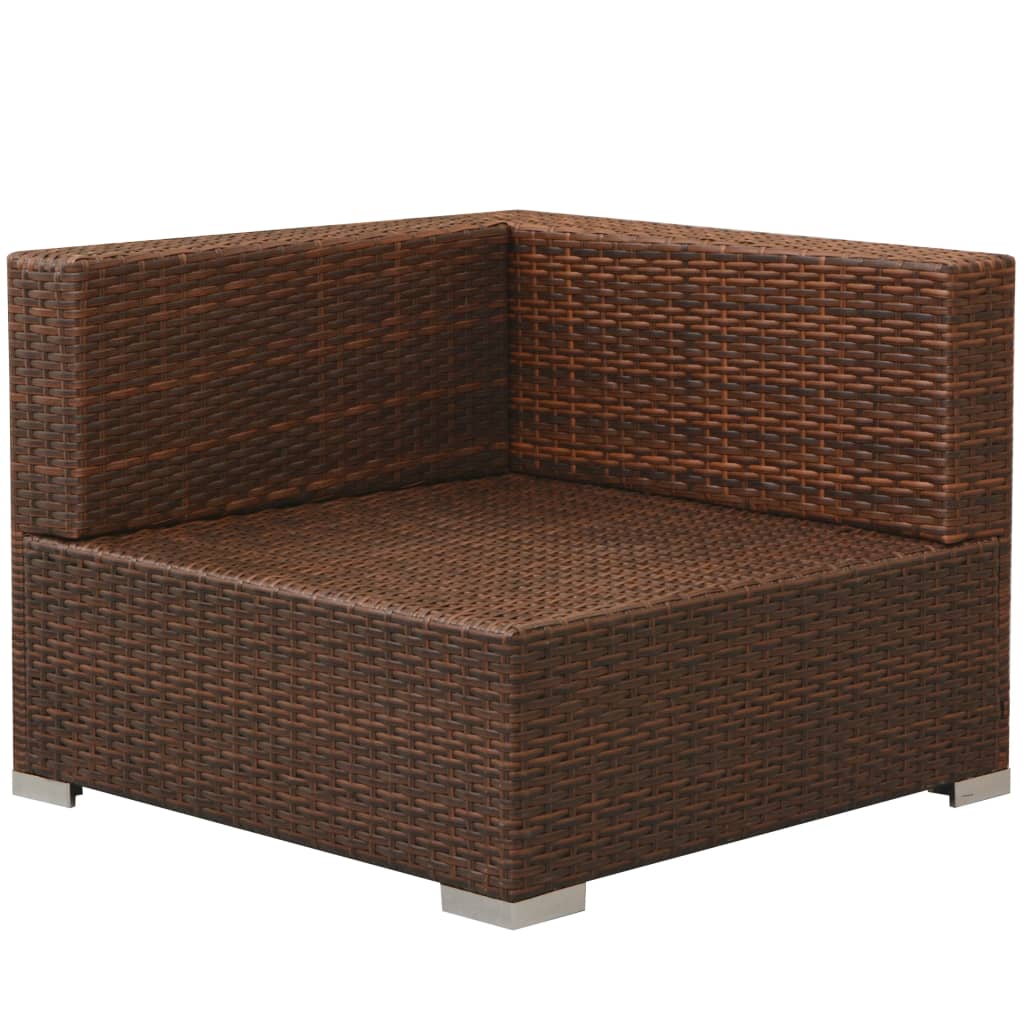 3-delige Loungeset met kussens poly rattan