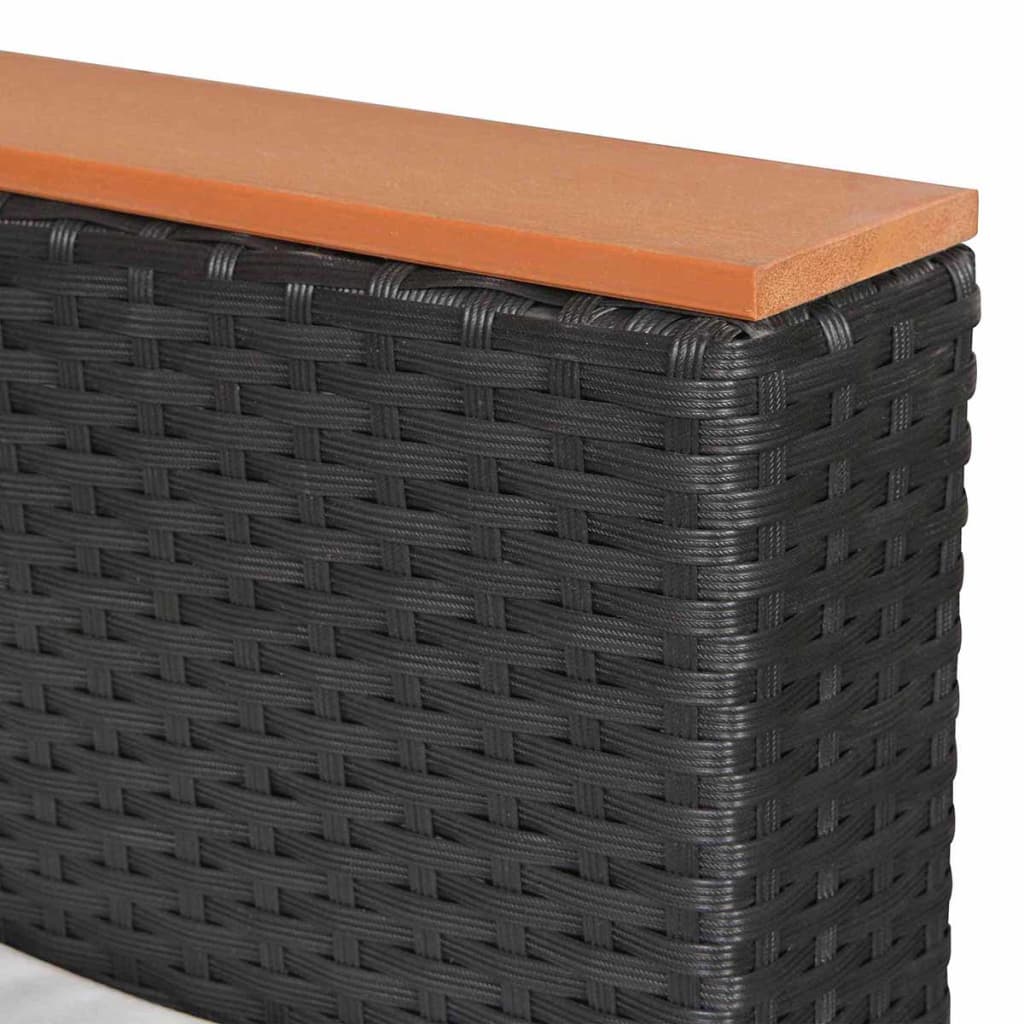 8-delige Loungeset met kussens poly rattan zwart