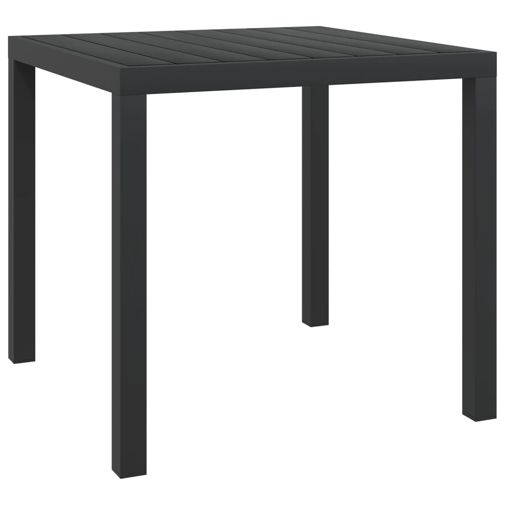 Table de jardin 80x80x74 cm aluminium et HKC noir