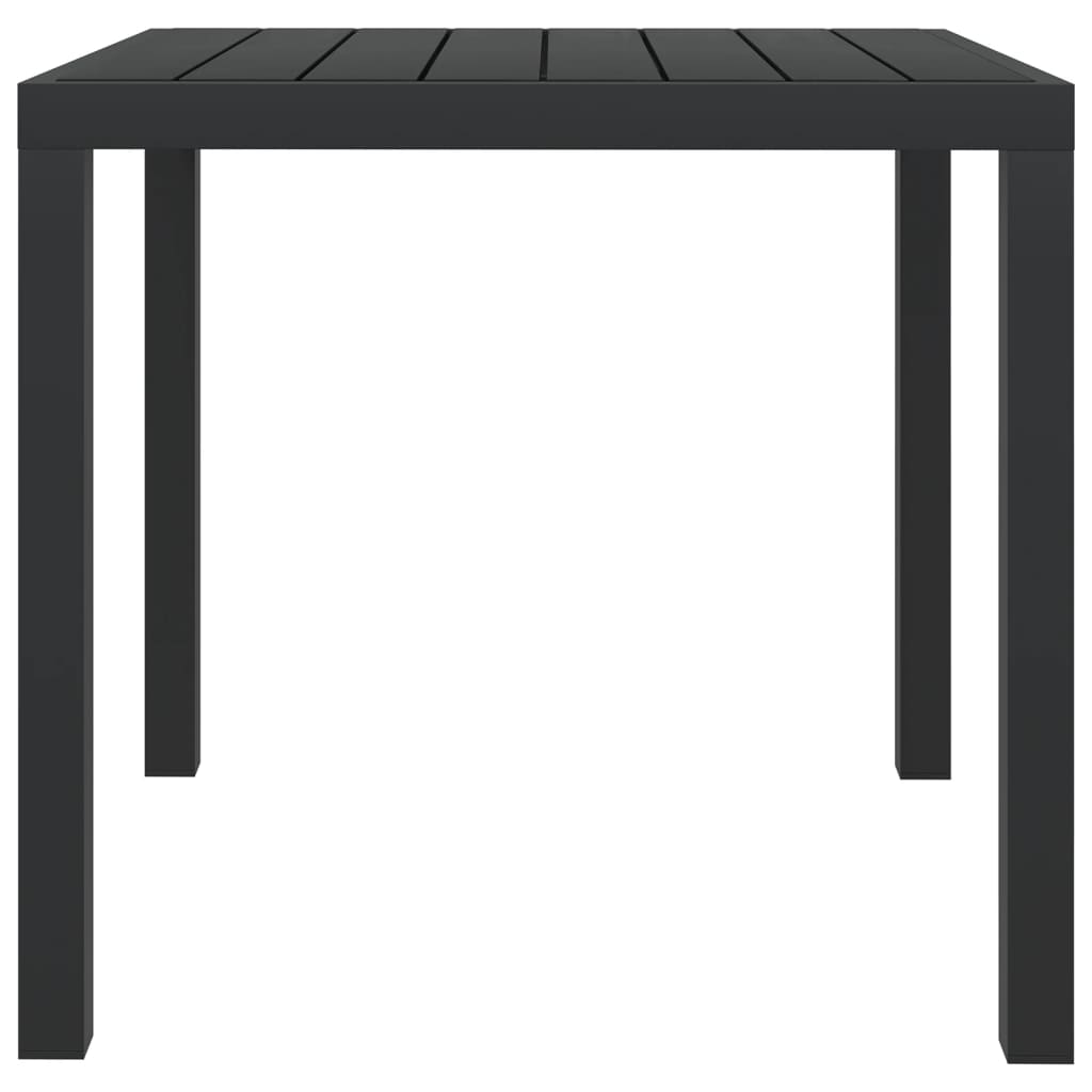 Table de jardin 80x80x74 cm aluminium et HKC noir