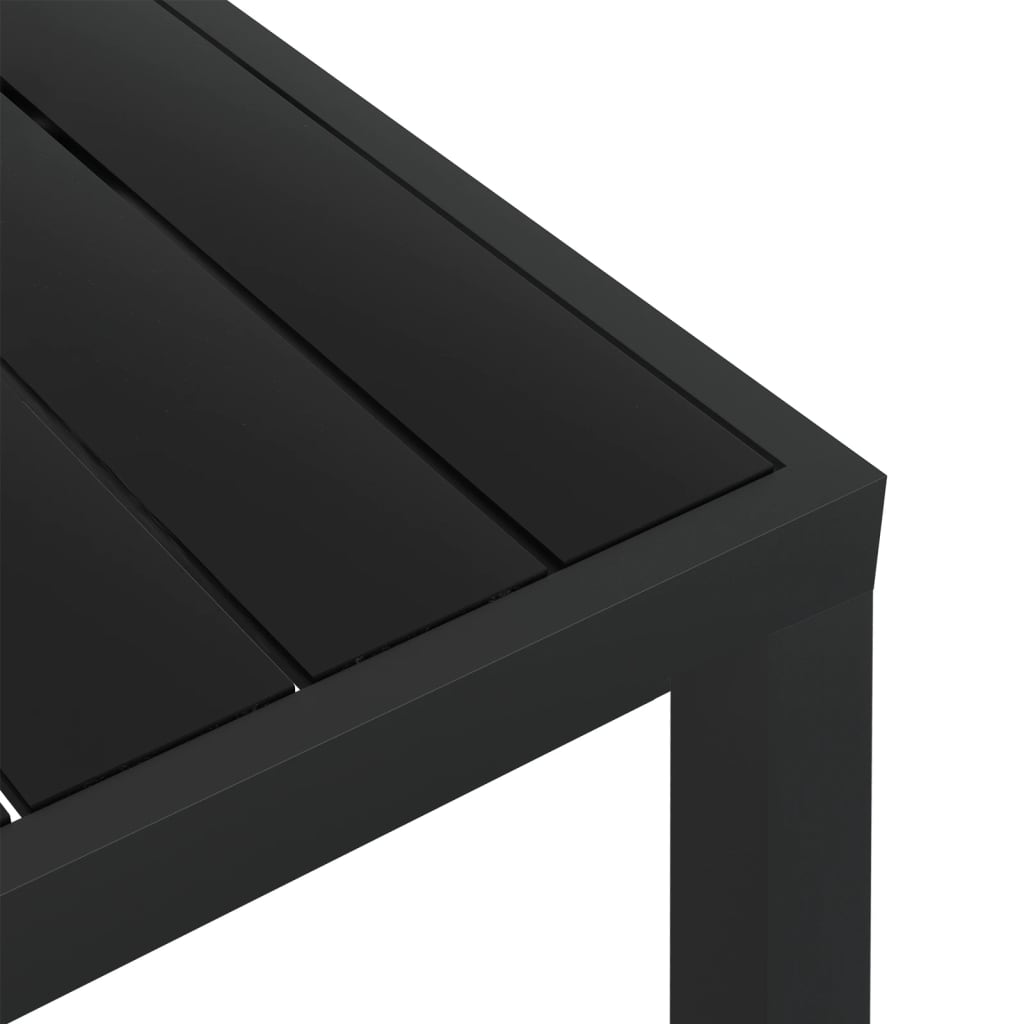 Table de jardin 80x80x74 cm aluminium et HKC noir