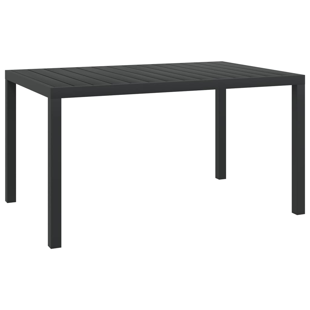 Table de jardin 80x80x74 cm aluminium et HKC noir