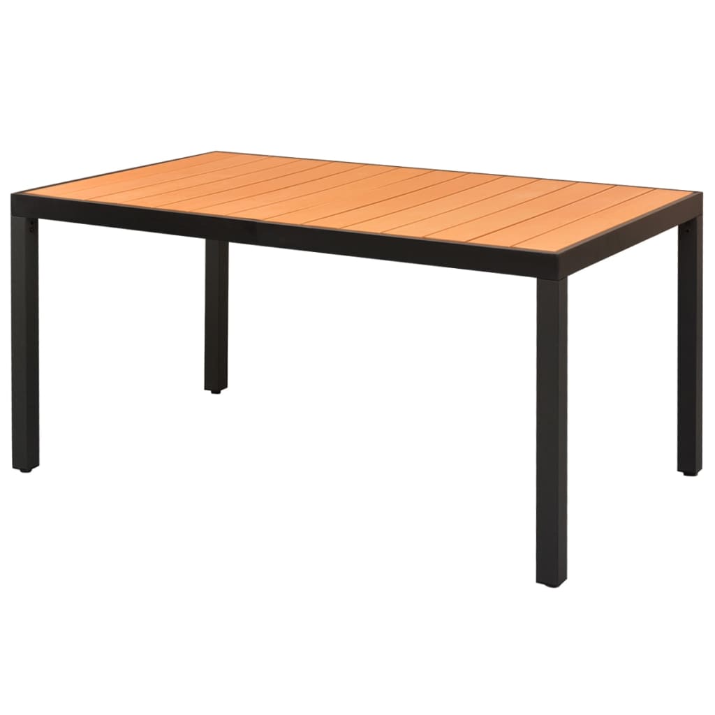 Table de jardin 185x90x74 cm aluminium et HKC marron