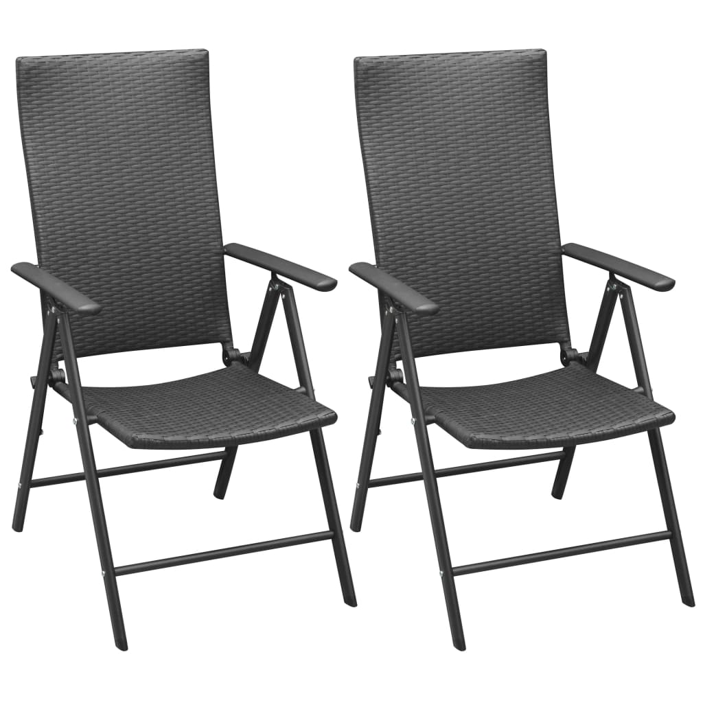 Chaises de jardin empilables 2 pcs poly rotin