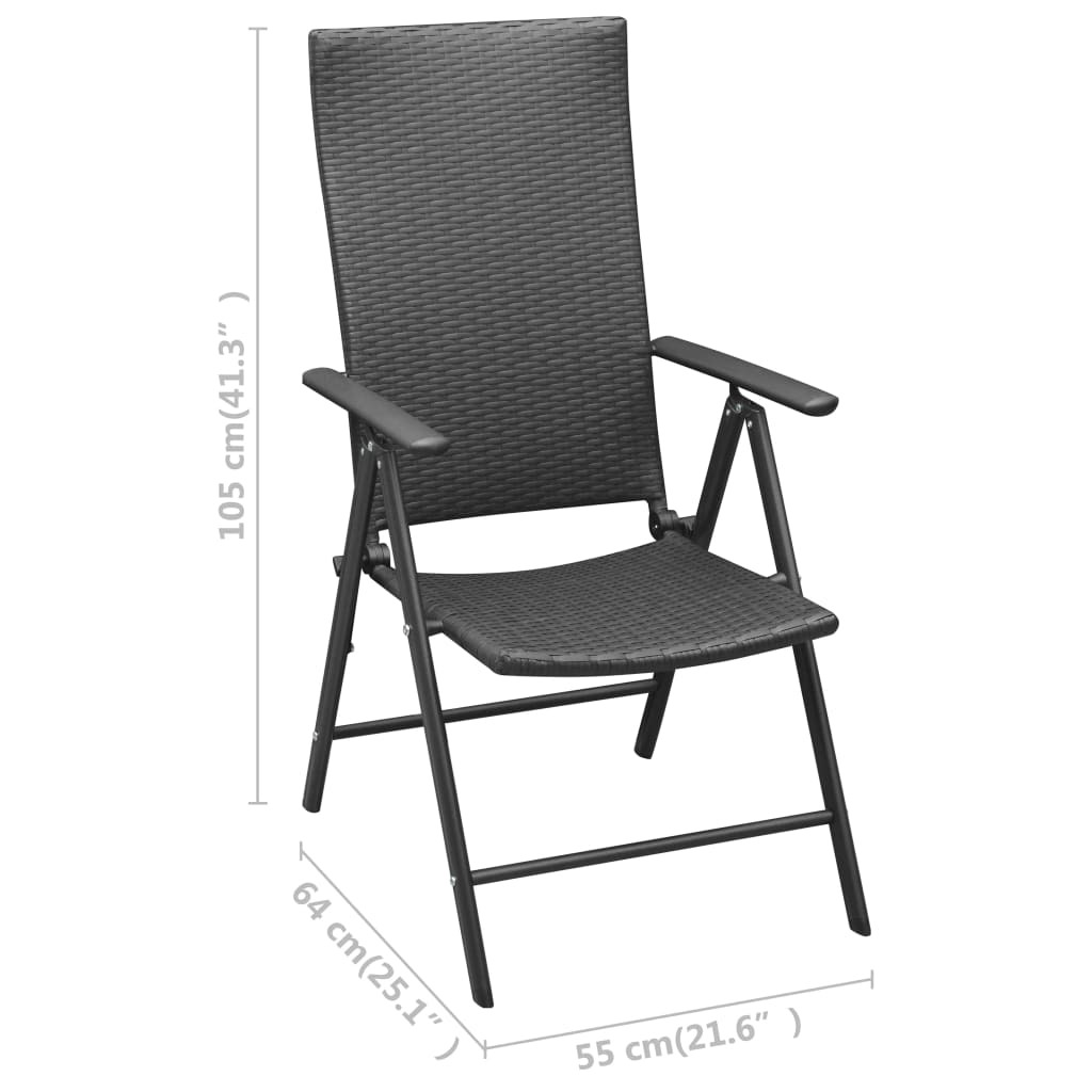 Chaises de jardin empilables 2 pcs poly rotin