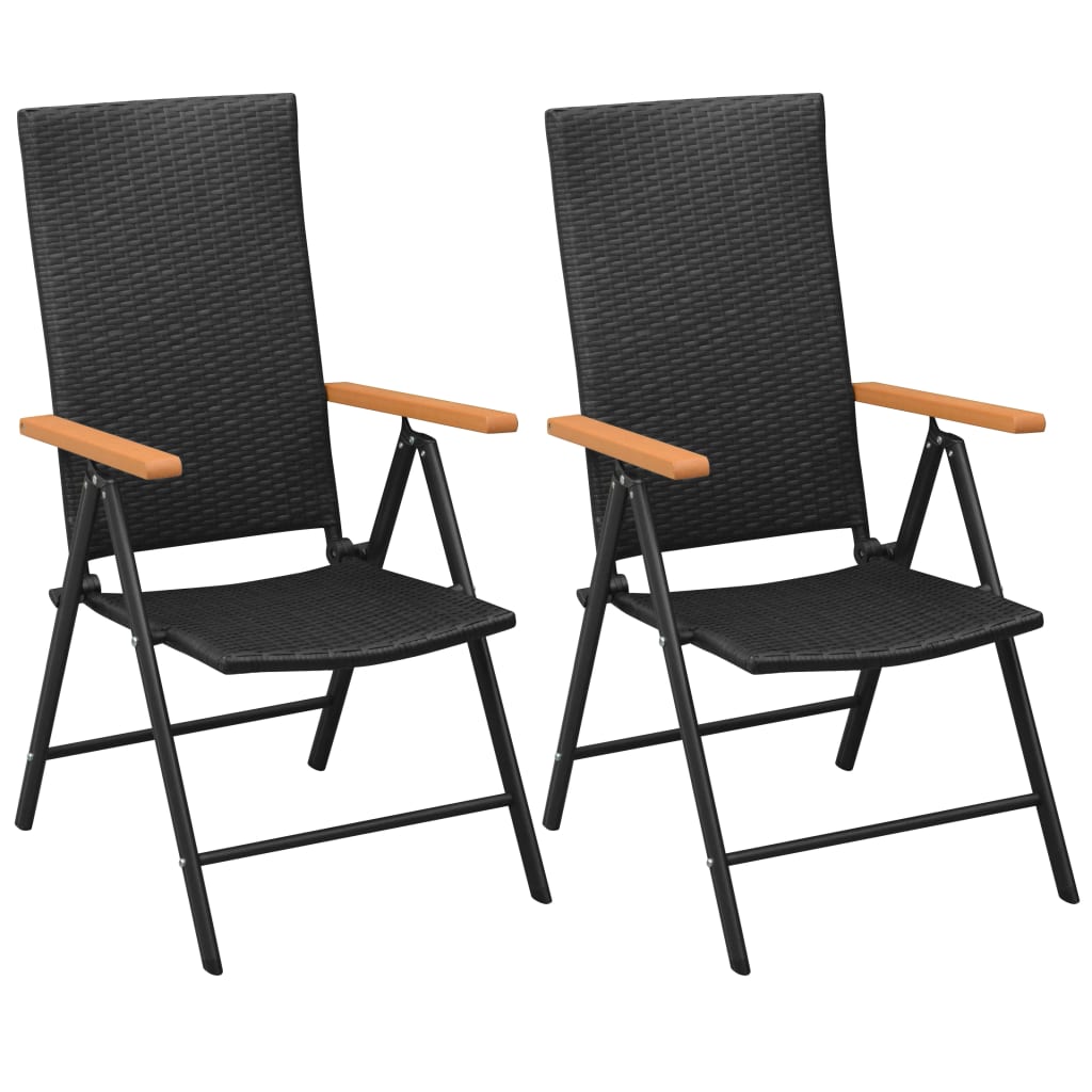 Chaises de jardin empilables 2 pcs poly rotin