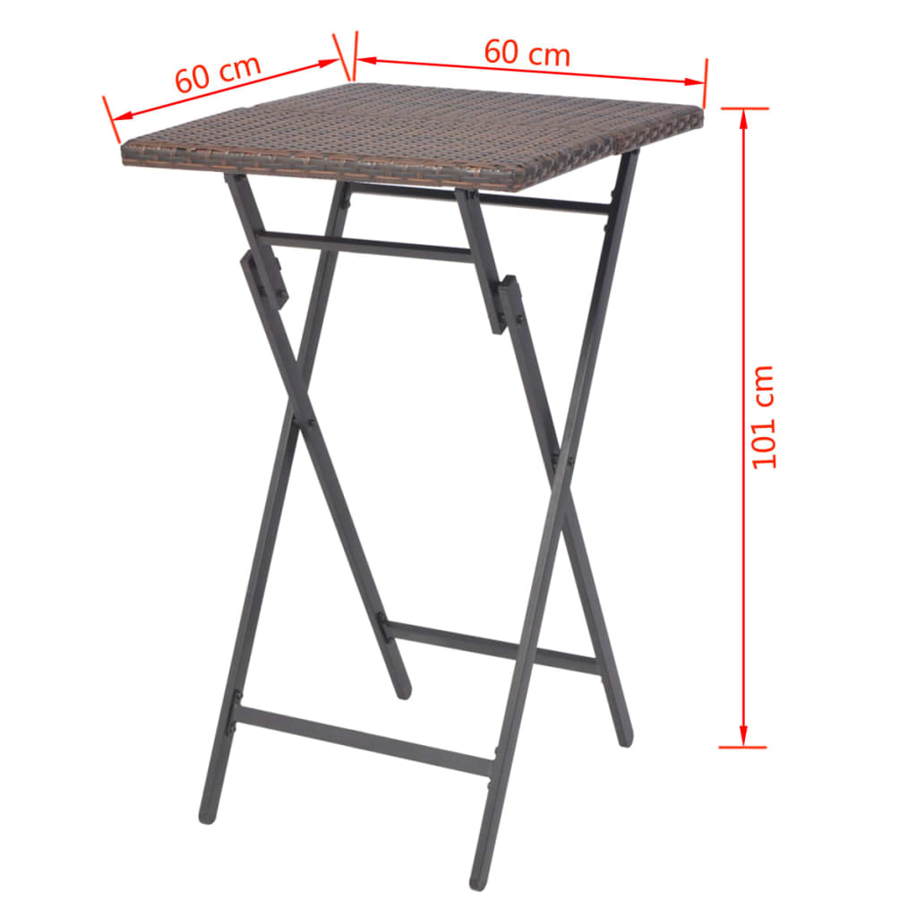 5-delige Tuinset inklapbaar staal poly rattan