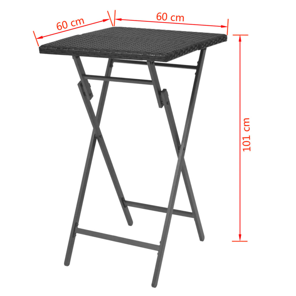 5-delige Tuinset inklapbaar staal poly rattan