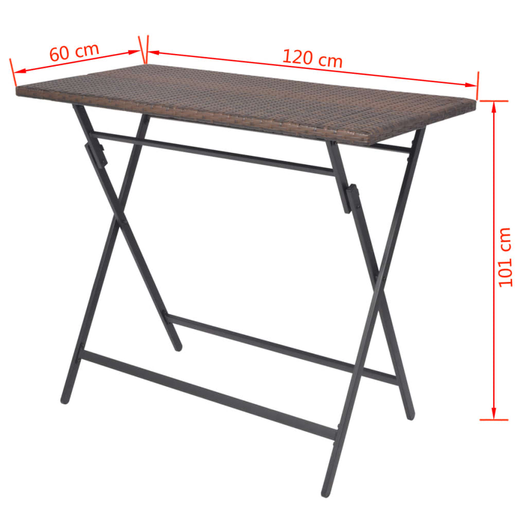 7-delige Tuinset inklapbaar staal poly rattan