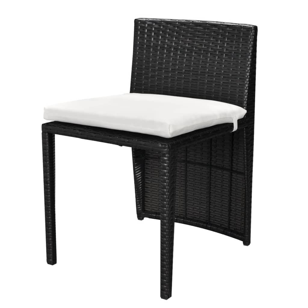 3-delige Bistroset met kussens poly rattan