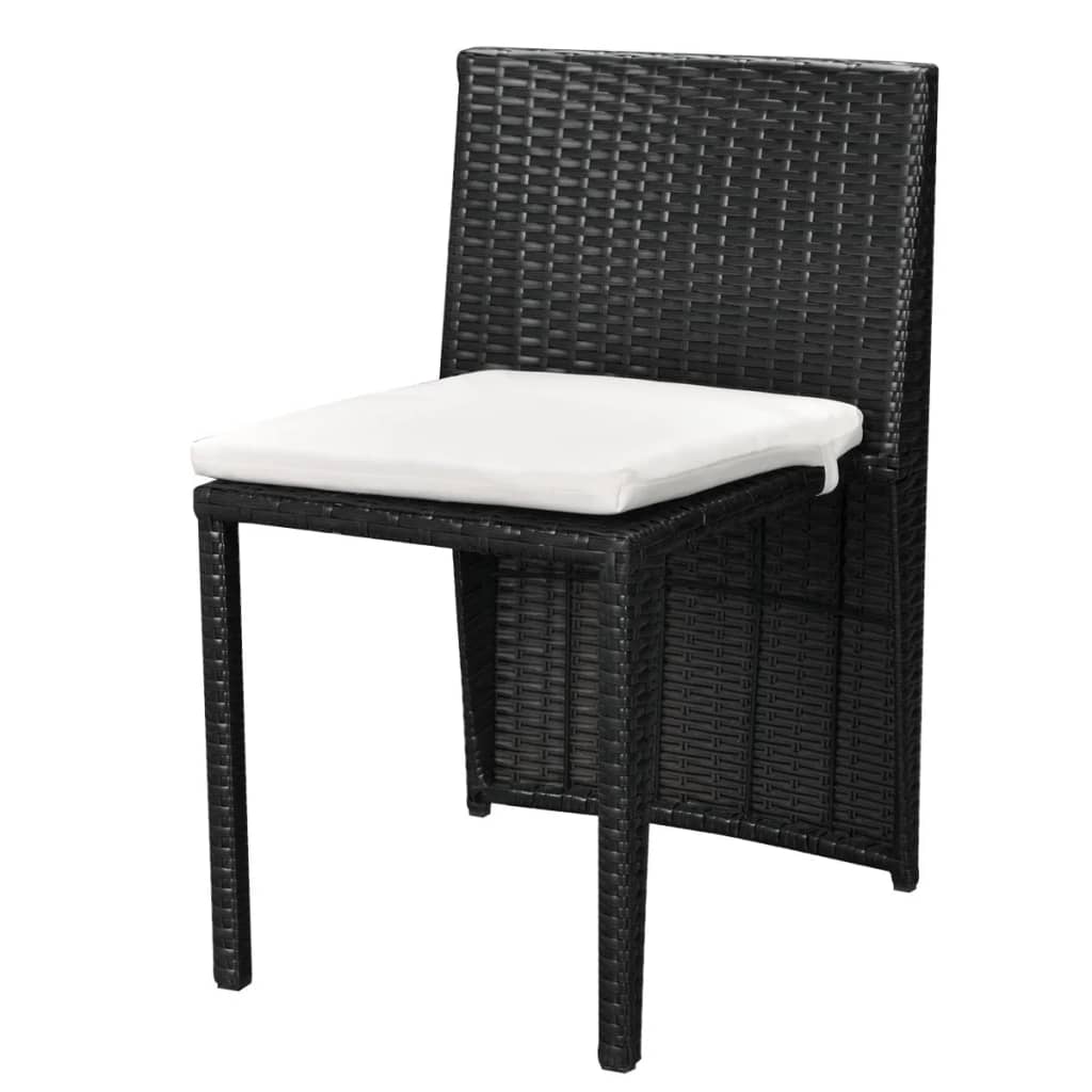 3-delige Bistroset met kussens poly rattan