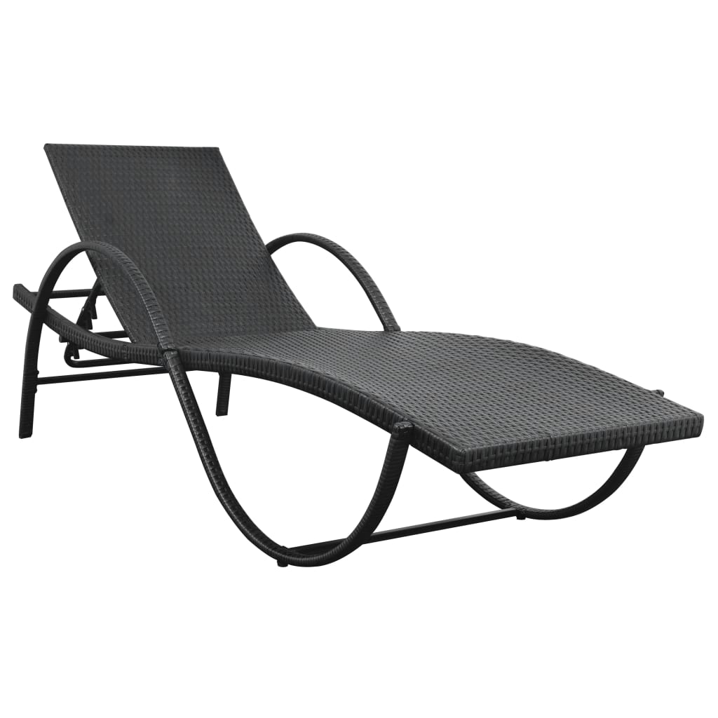 Chaise longue avec coussin en polyrotin