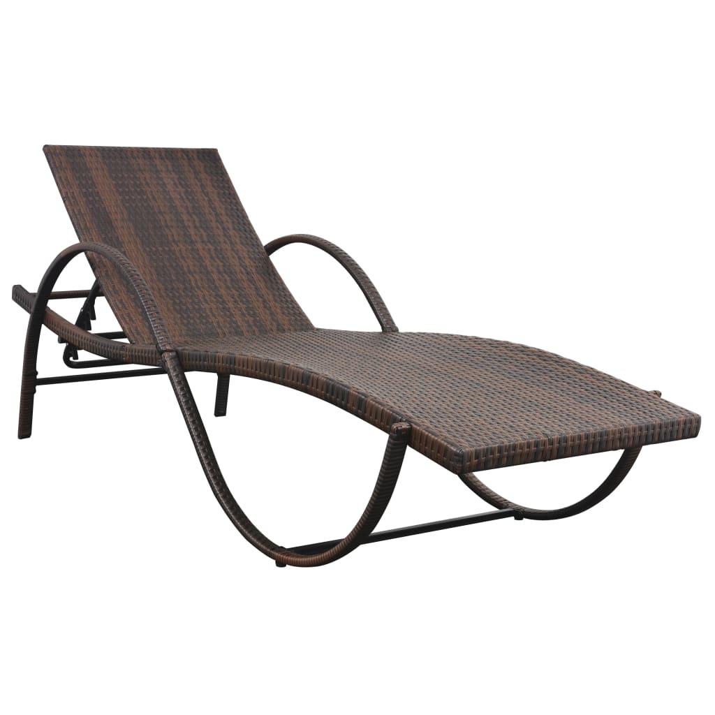 Bain de soleil avec coussin et table en polyrotin