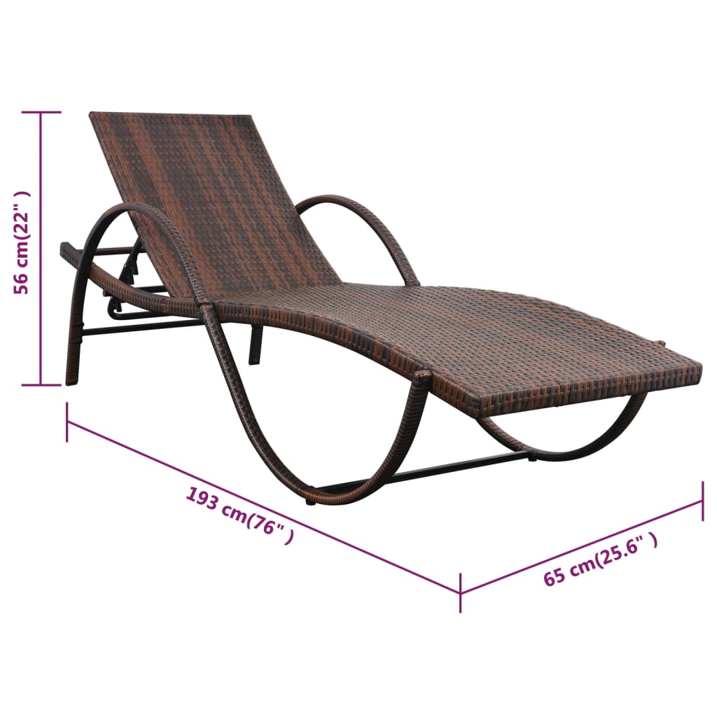 Bain de soleil avec coussin et table en polyrotin