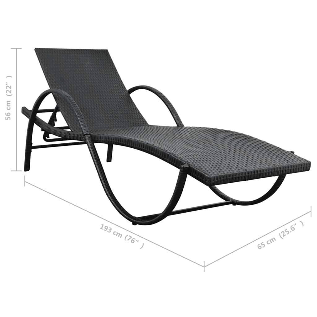 Bain de soleil avec coussin et table en polyrotin