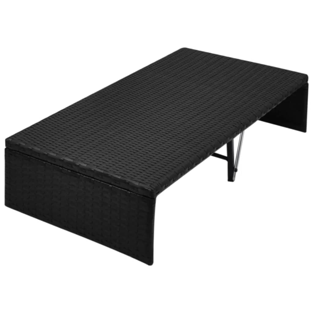 Tuinbed met luifel 190x130 cm poly rattan