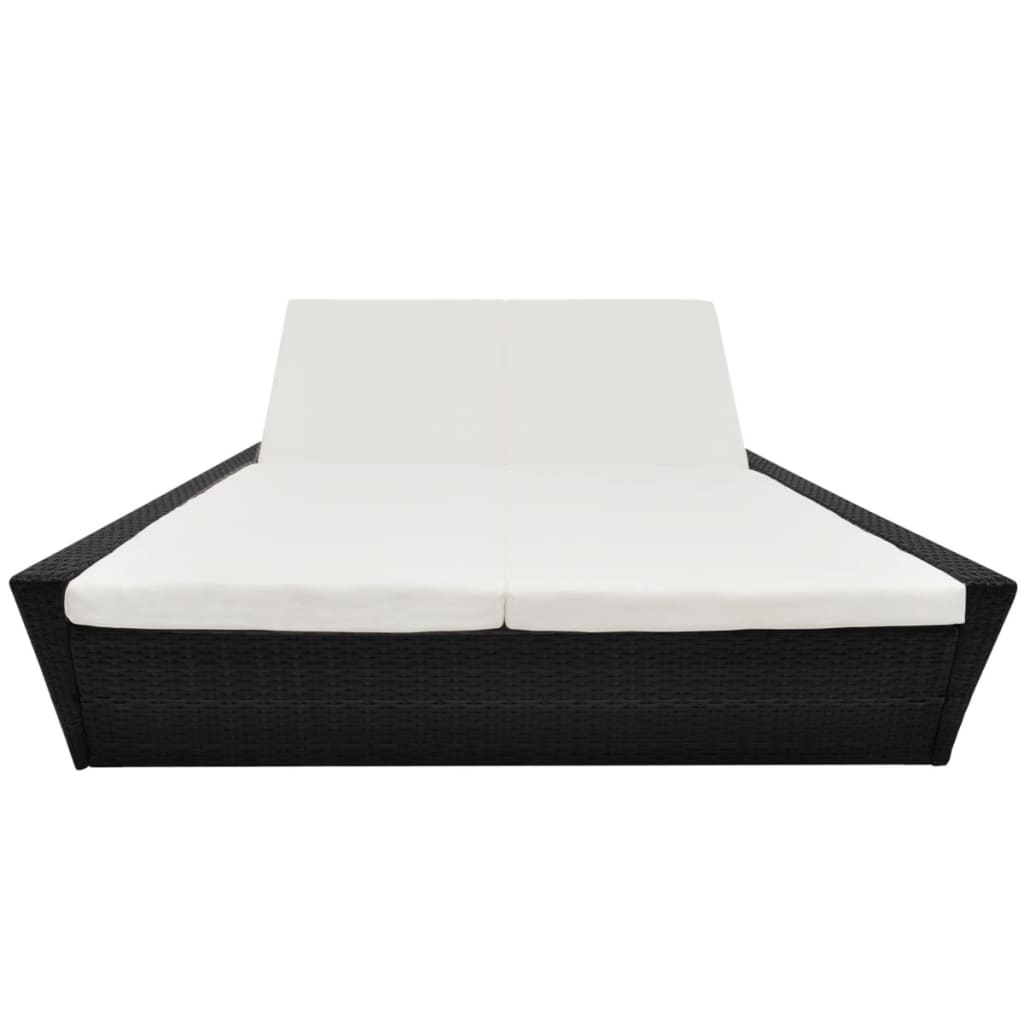 Lit lounge avec coussin en polyrotin