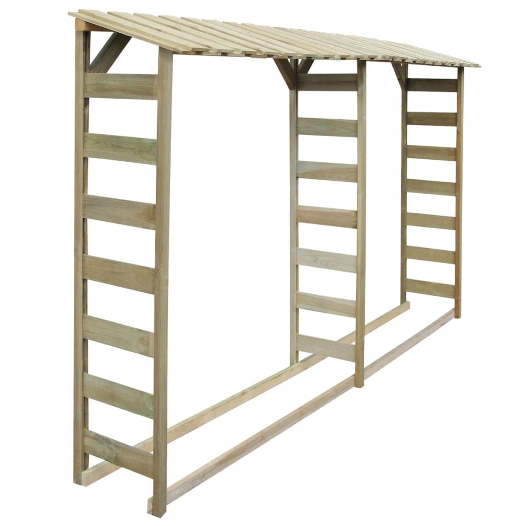 Rangement pour bois de chauffage double 300x44x176 cm bois de pin imprégné