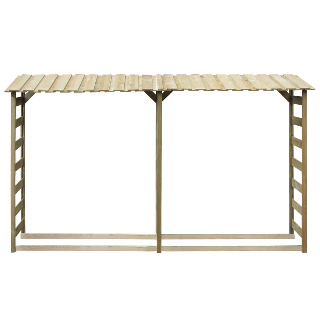 Rangement pour bois de chauffage double 300x44x176 cm bois de pin imprégné