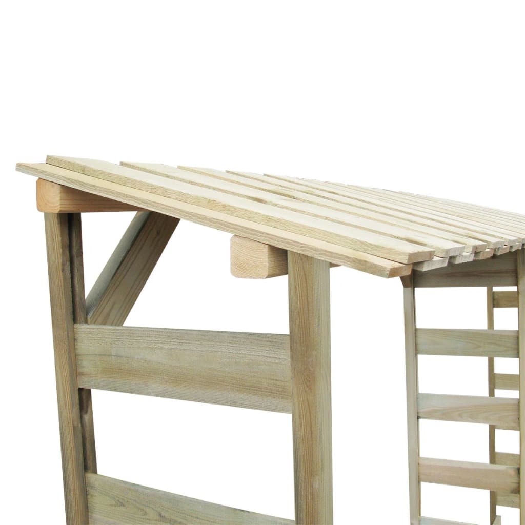 Rangement pour bois de chauffage double 300x44x176 cm bois de pin imprégné