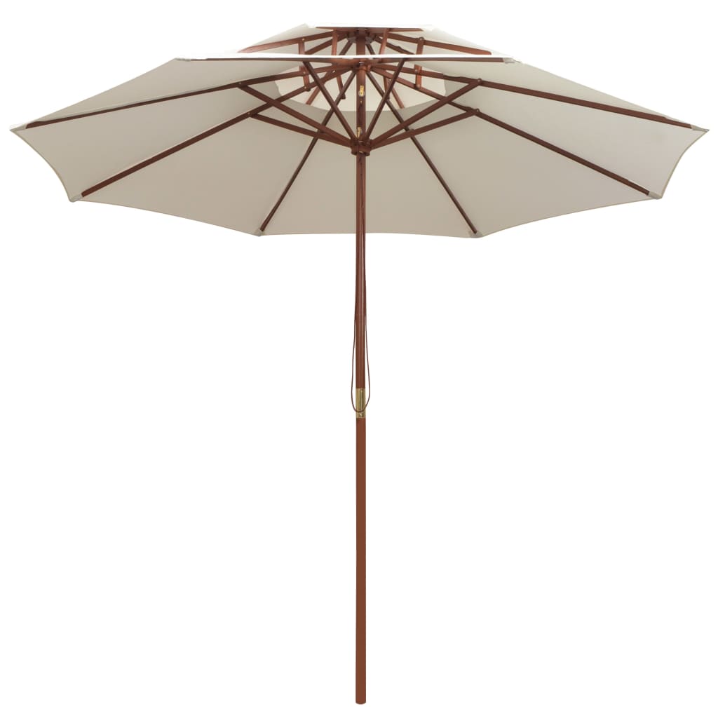 Parasol dubbeldekker met houten paal 270 cm