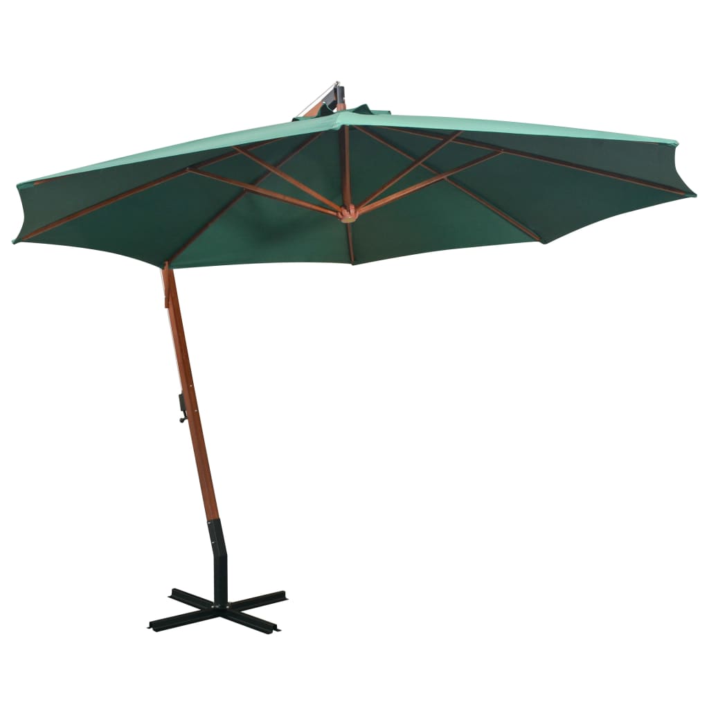 Parasol flottant avec poteau 3x3 m en bois de pin massif