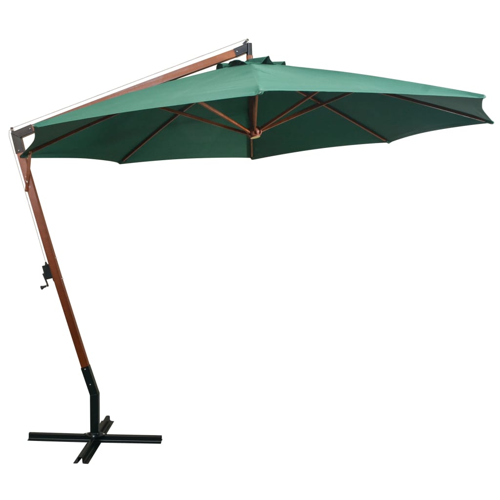 Parasol flottant avec poteau 3x3 m en bois de pin massif