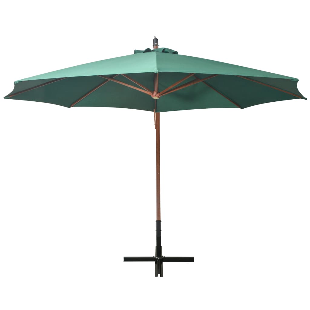 Parasol flottant avec poteau 3x3 m en bois de pin massif