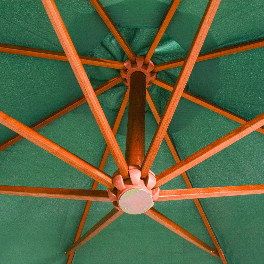 Parasol flottant avec poteau 3x3 m en bois de pin massif