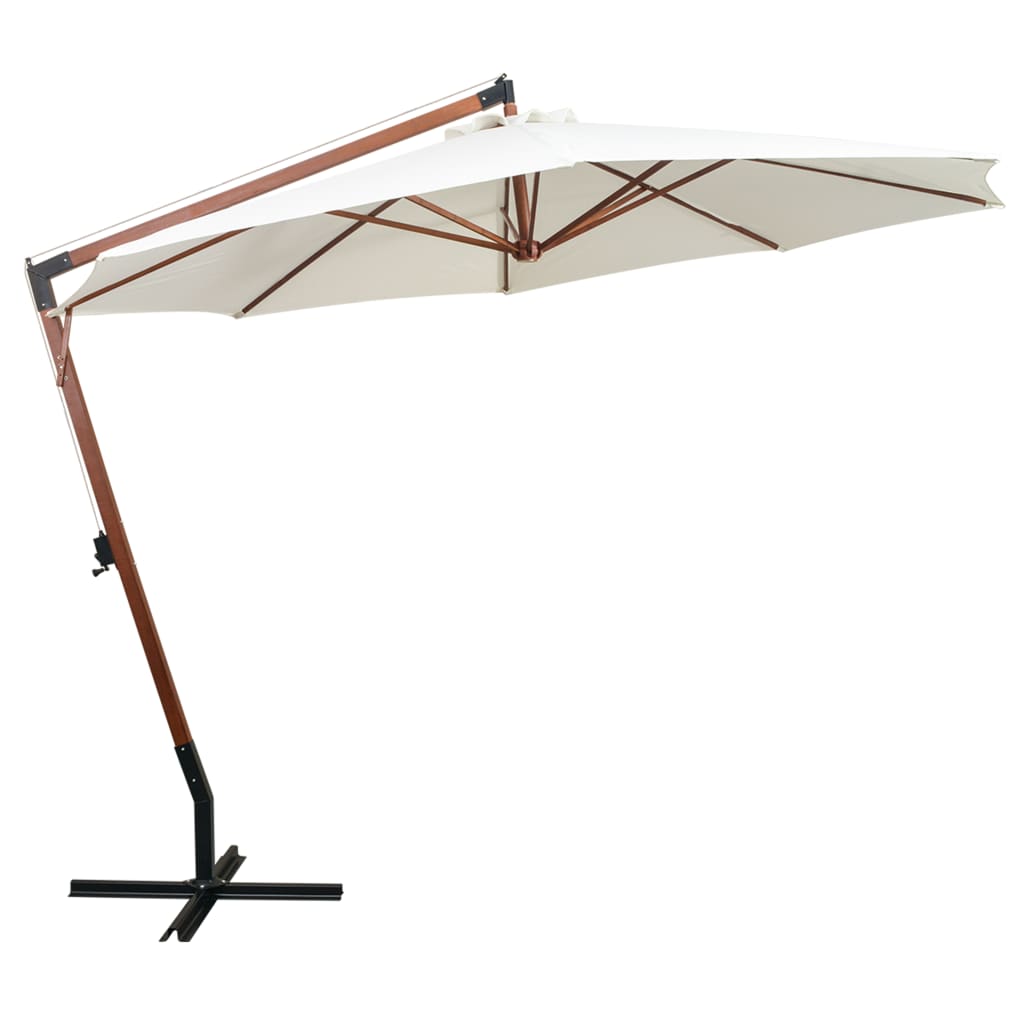 Parasol flottant avec poteau 3x3 m en bois de pin massif