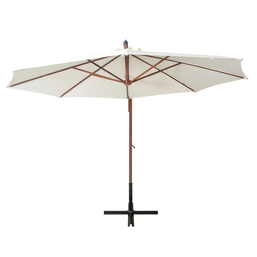 Parasol flottant avec poteau 3x3 m en bois de pin massif