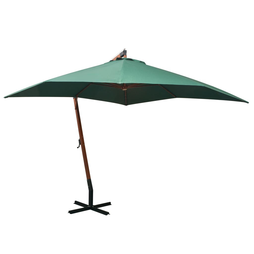 Parasol flottant avec poteau 3x3 m en bois de pin massif