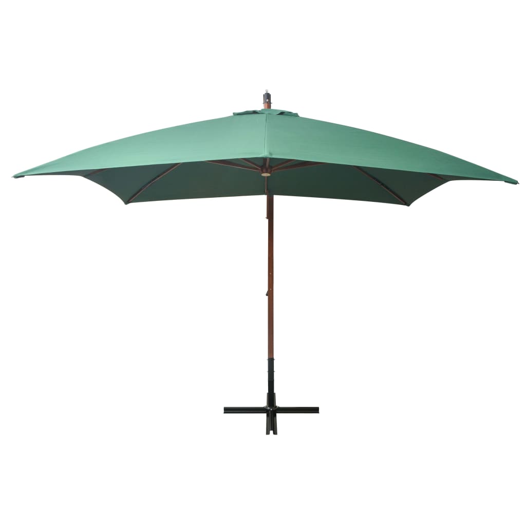 Parasol flottant avec poteau 3x3 m en bois de pin massif