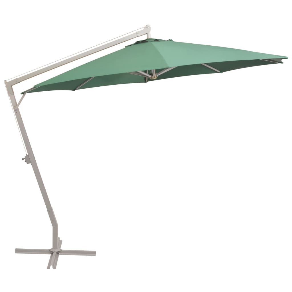 Parasol flottant avec mât en aluminium 350 cm vert