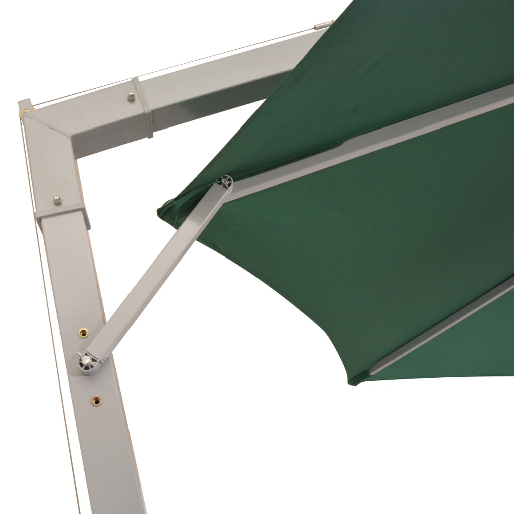 Parasol flottant avec mât en aluminium 350 cm vert