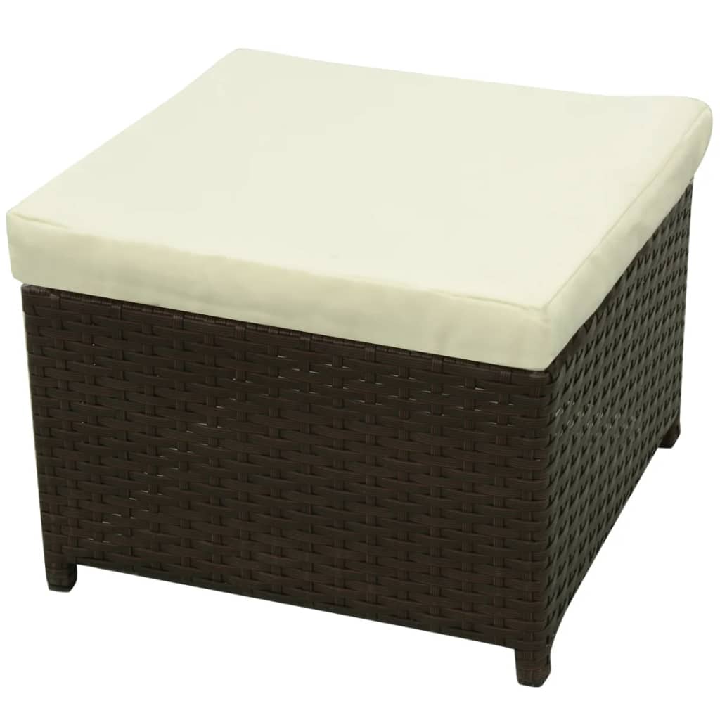 8-delige Loungeset met kussens poly rattan