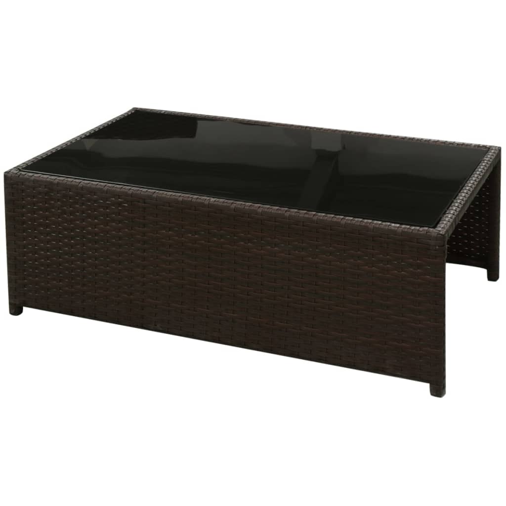 8-delige Loungeset met kussens poly rattan