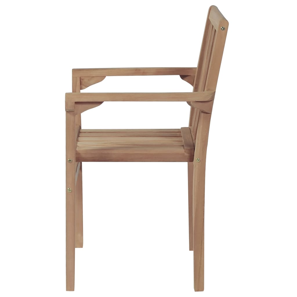 Chaises de jardin 6 pcs empilables en bois de teck massif