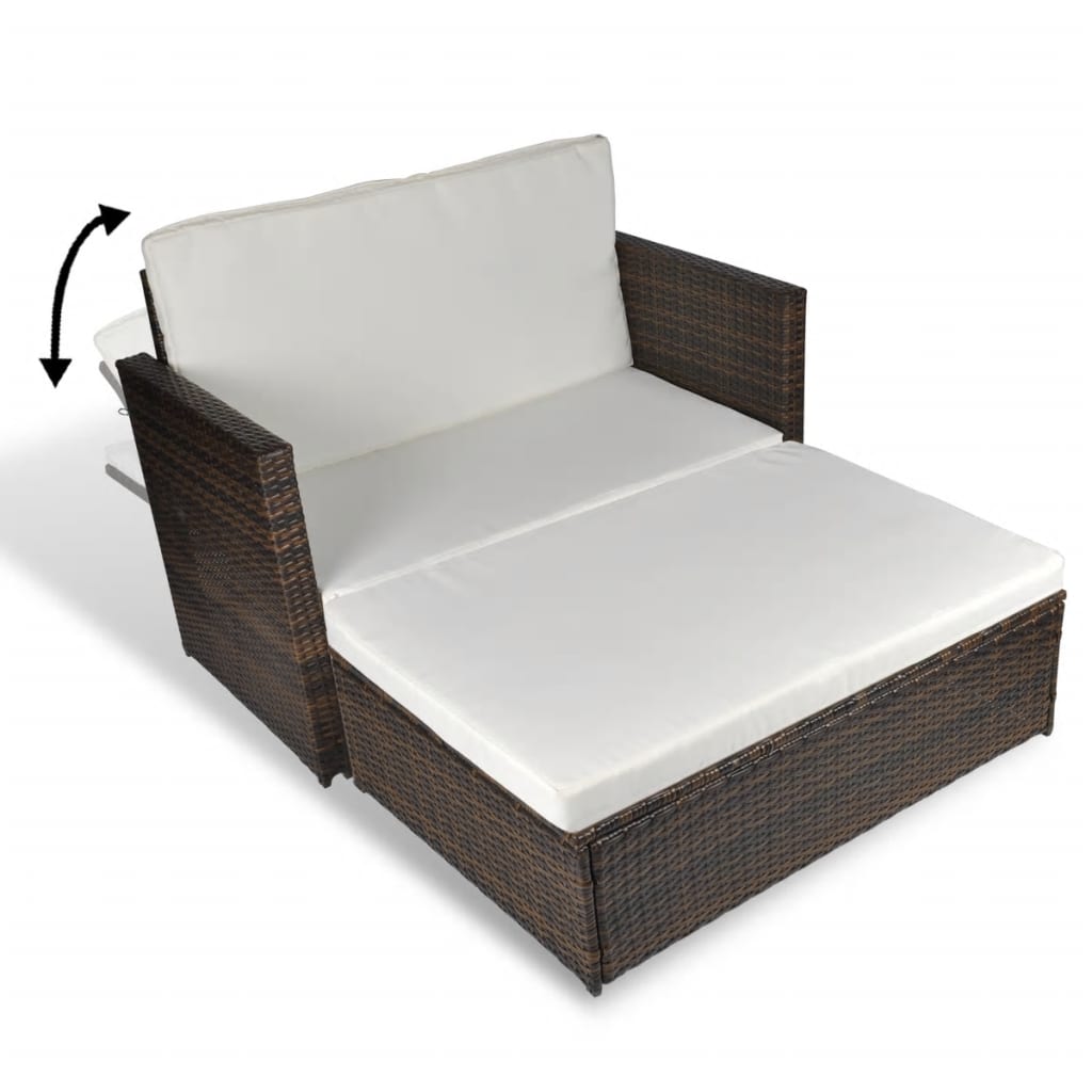 2-delige Loungeset met kussens poly rattan