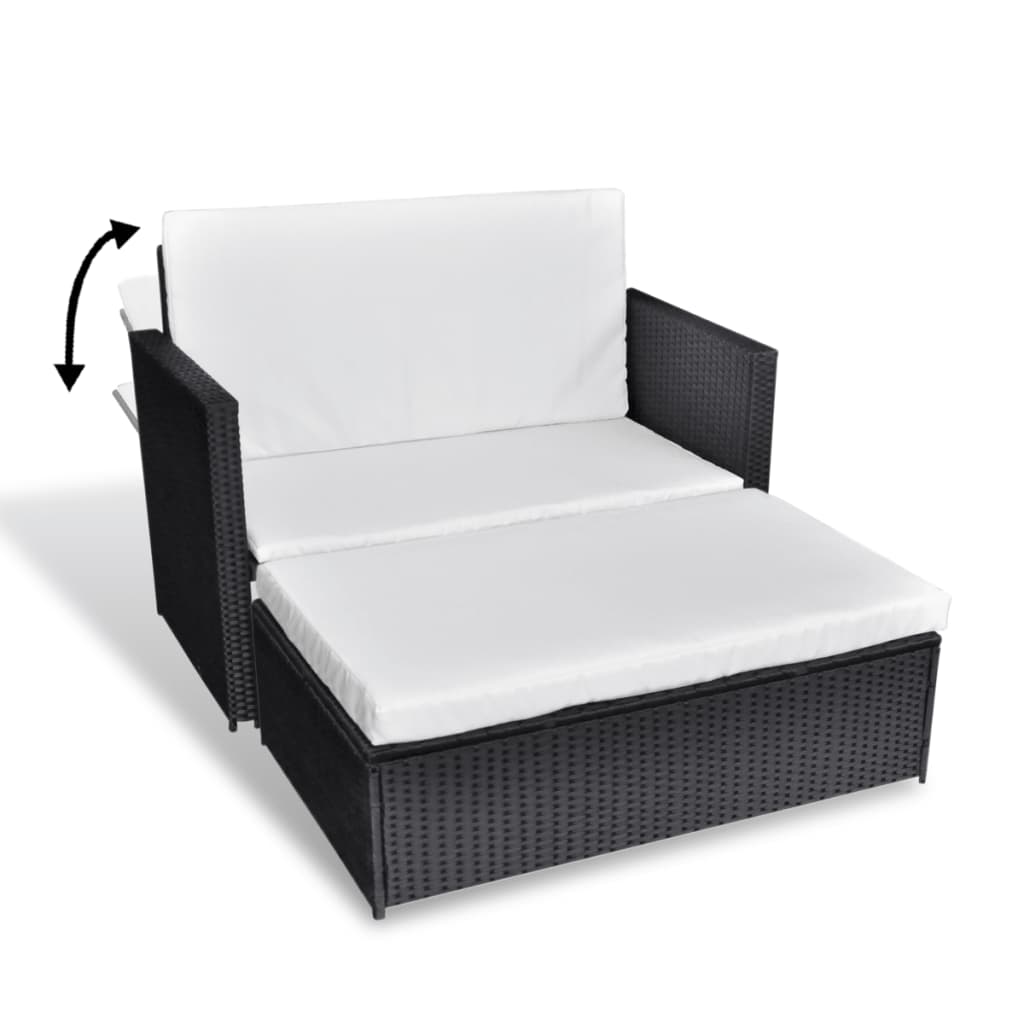 2-delige Loungeset met kussens poly rattan