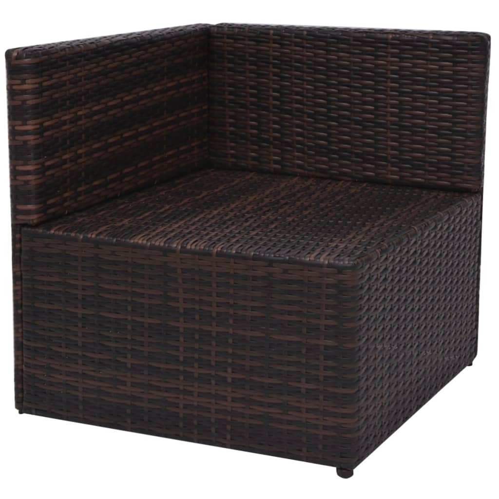 5-delige Loungeset met kussens poly rattan