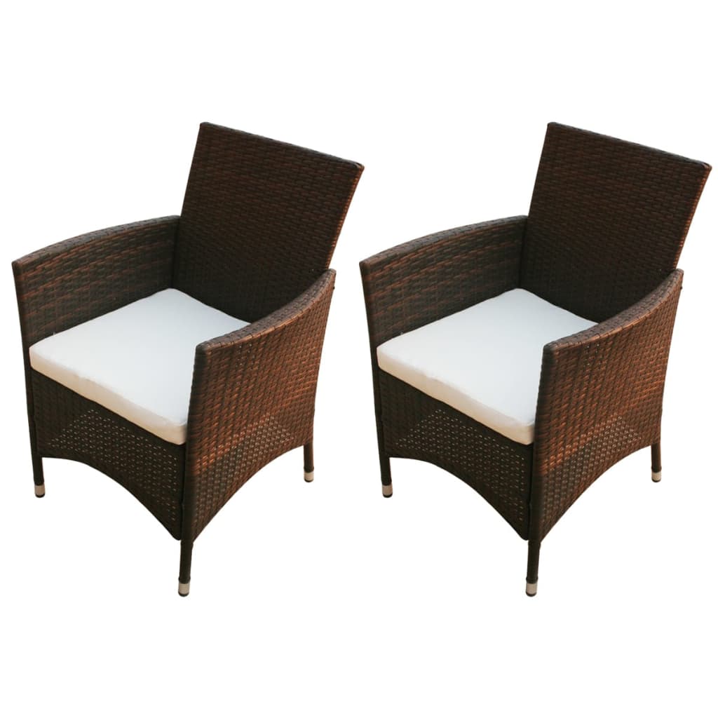 Chaises de jardin 2 pcs poly rotin