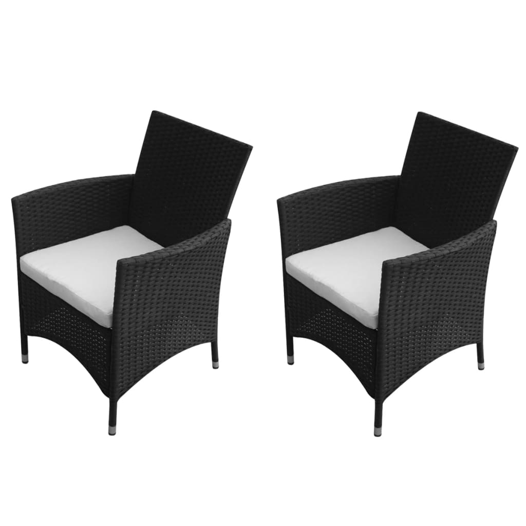 Chaises de jardin 2 pcs poly rotin