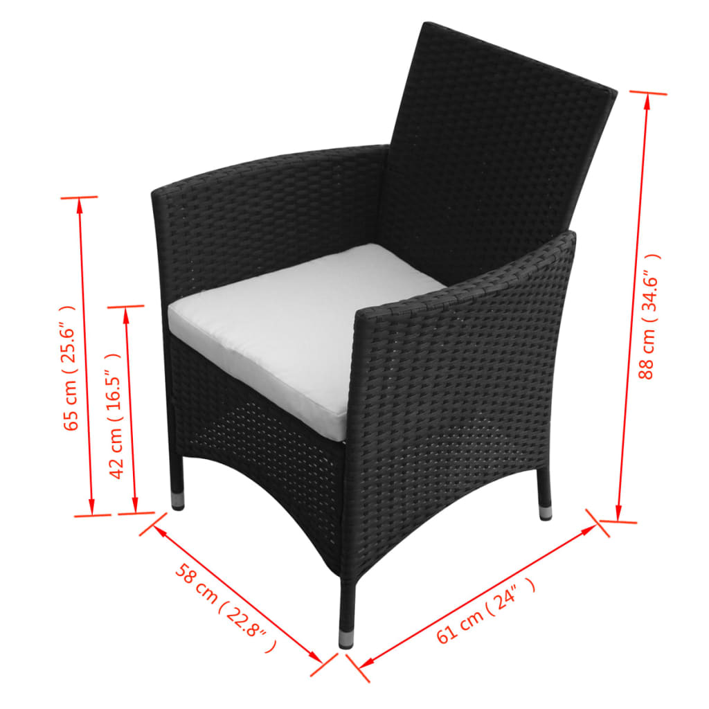 Tuinstoelen 2 st poly rattan