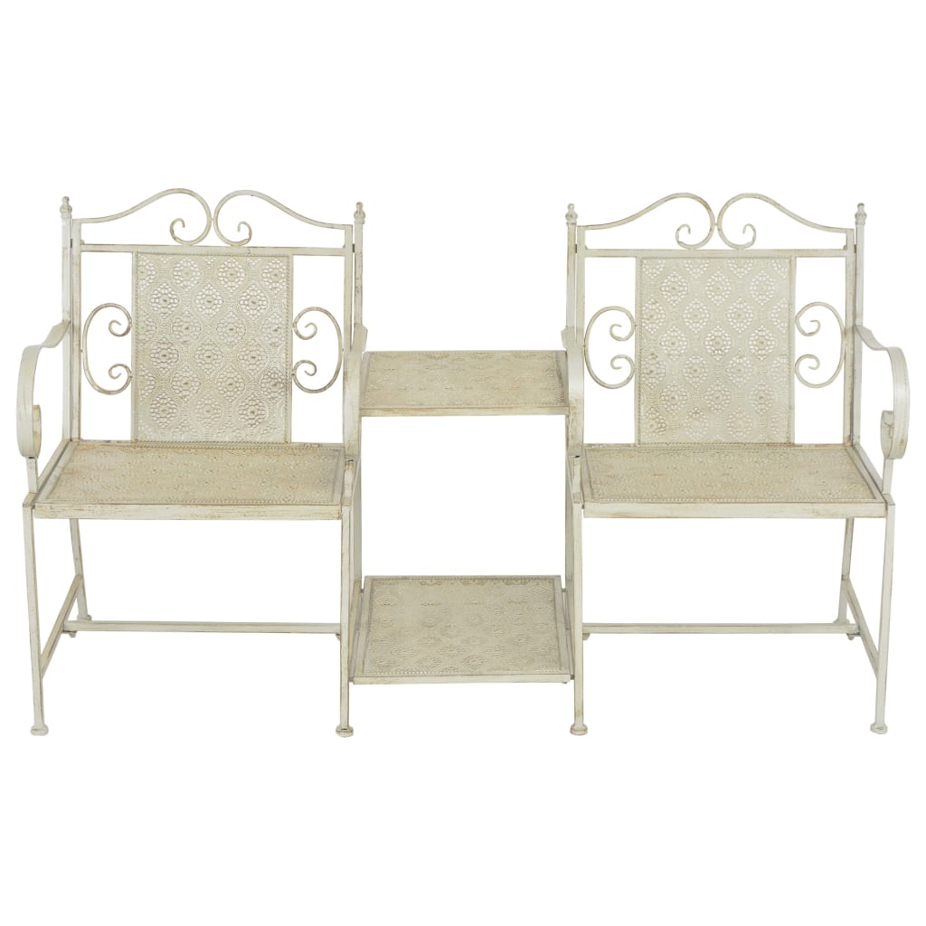 Banc de jardin 2 places 161 cm gris acier